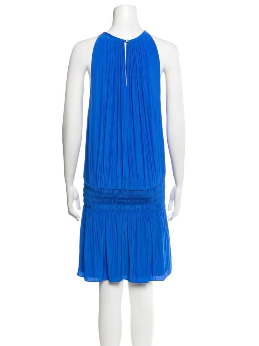Ramy Brook Cobalt Blue Pleated Halter Dress – Size L - Picture 3 of 4